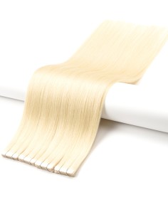 Invisible Tape Extension : Unsichtbare Echthaarverlängerungen PlatiniumBlond