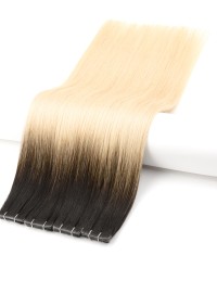 Invisible Tape Extension Ombre Schwarz Platin Intensiv- 45/50cm Invisible Tape Extension Ombre Schwarz Platin Intensiv- 45/50cm