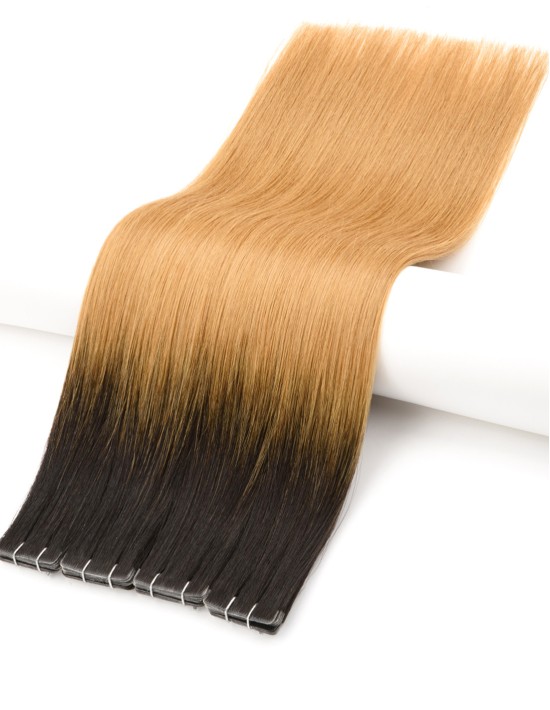 Invisible Tape Ombre-Haarverlängerung Ombré Absolutes Aschschwarz