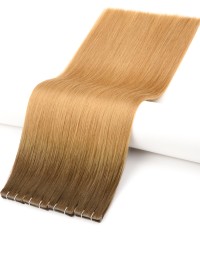 Invisible Tape-Haarverlängerung - Ombré Braun Hellbraun