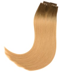 Invisible Tape-Haarverlängerung - Ombré Braun Hellbraun