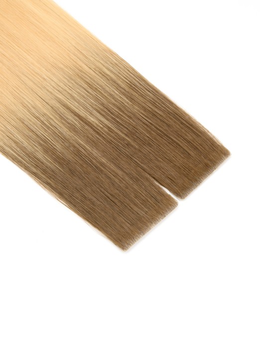 Extensions adhésives injectées, Ombré Hair Châtain Miel