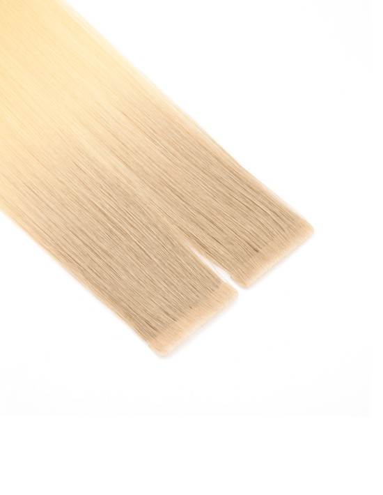 Invisible Ombre-Haarverlängerung mit injected Tape Hair - Asch Hellblond