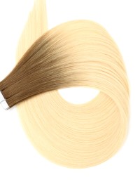 Cheveux Naturel Tie & Dye Extension Adhésive ♡ Brun Foncé Châtain