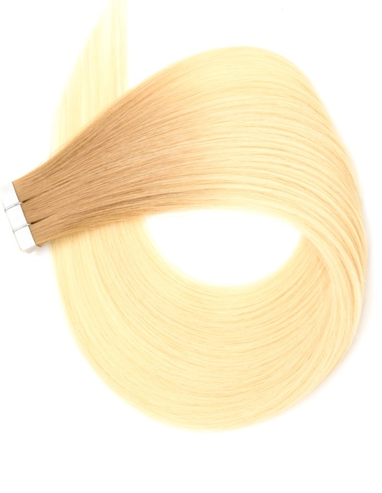 Extension Adhésive Tie & Dye ♡ Cheveux Naturel Châtain Foncé