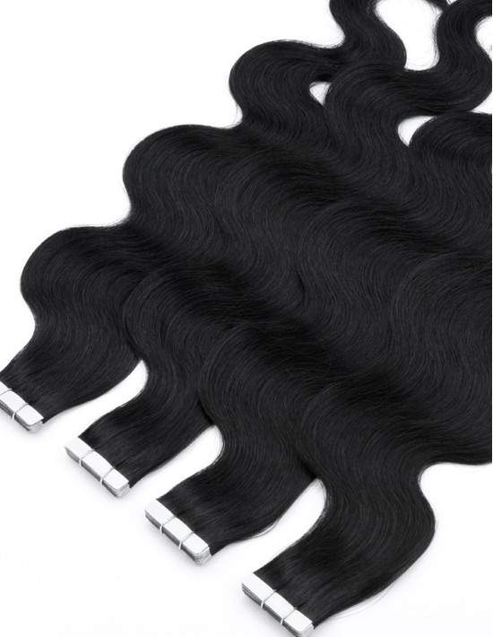 Extension cheveux noir – Extension Adhésive Ondulée – Extens Hair