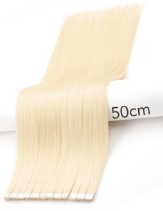 Extensions Adhésives Cheveux Naturels - Mèches Blondes platine 30 cm 2