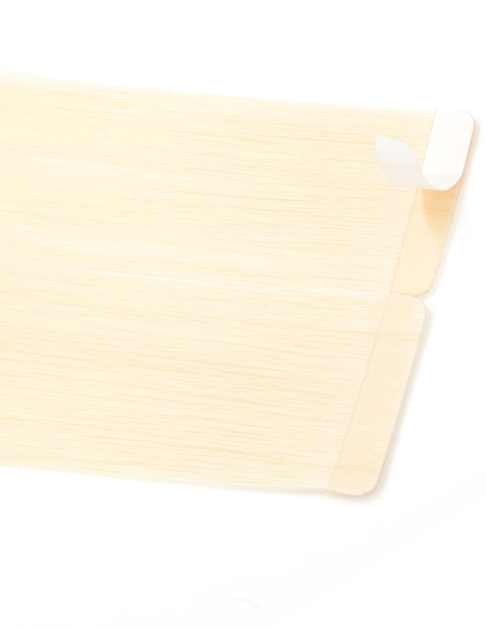Extensions Adhésives Cheveux Naturels - Mèches Blondes platine 30 cm