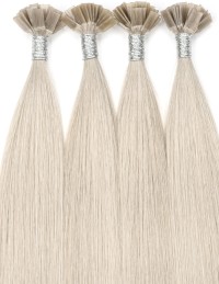 25 Extensions à Chaud SILVER  - Mèches de cheveux GRIS 100% naturels