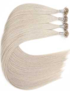 25 Extensions à Chaud SILVER  - Mèches de cheveux GRIS 100% naturels