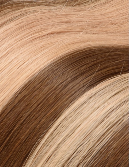 25 Extensions kératine méchées Châtain Clair Chocolat - Exten's Hair