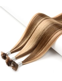 25 Extensions kératine méchées Châtain Clair Chocolat - Exten's Hair