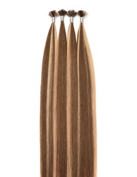 25 Extensions kératine méchées Châtain Clair Chocolat - Exten's Hair