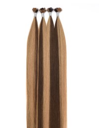 25 Mèches méchées Extension à Chaud Kératine Brun Acajou - ExtensHair