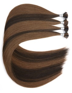 25 Extensions à chaud méchées - Cheveux naturels Brun foncé cuivré