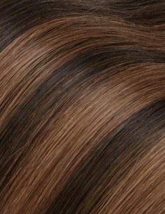 25 Extensions à chaud méchées - Cheveux naturels Brun foncé cuivré 2