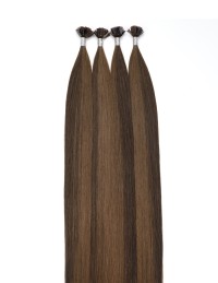 25 Haarverlängerung Bonding-Extensions in Dunkel Braun & Schwarz