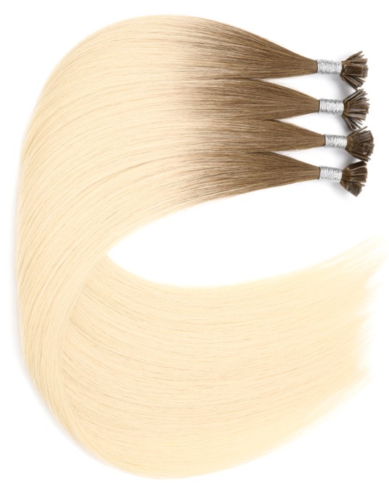 25 Extensions à Chaud Tie & Dye - Marron - Châtain 50 cm