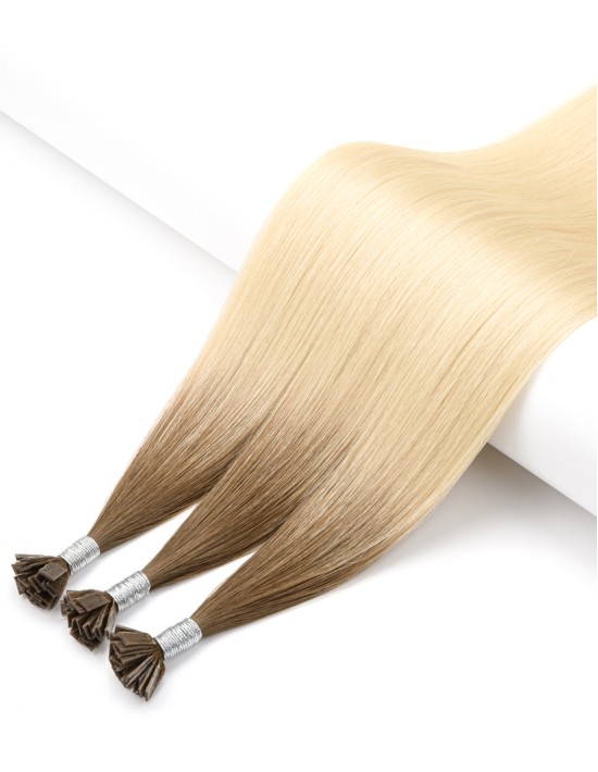 25 Extensions à Chaud Tie & Dye - Marron - Châtain 50 cm