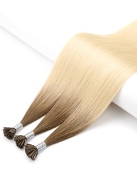 Tie and Dye Haarverlängerung - Hot Bond Dunkelbraune Ombré Hair