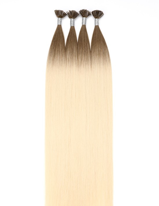 Tie and Dye Haarverlängerung - Hot Bond Dunkelbraune Ombré Hair