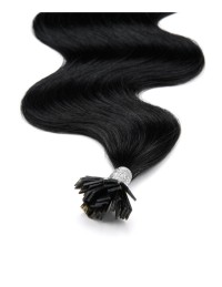 25 Wellige Echthaarverlangerüng Strähnen aus Keratin Bonding