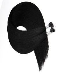 Haarverlängerung mit Microrings - Schwarz Echthaar Strähnen ExtensHair