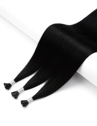 Haarverlängerung mit Microrings - Schwarz Echthaar Strähnen ExtensHair