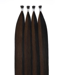 25 microring Extensions in Dunkle Kupferbraun - Keratin Haarverlängerung