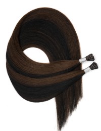 25 microring Extensions in Dunkle Kupferbraun - Keratin Haarverlängerung