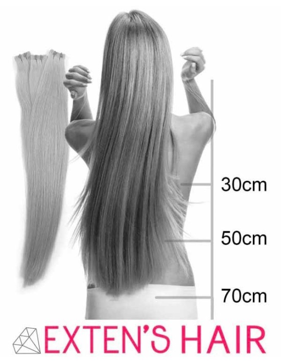 Tape IN Extension 70 cm XXL - Luxury Echthaar Ginger Rot