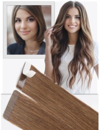 Tape IN Extension 70 cm XXL - Luxury Echthaar Ginger Rot