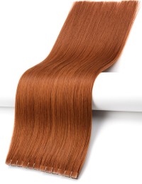 Tape IN Extension 70 cm XXL - Luxury Echthaar Ginger Rot