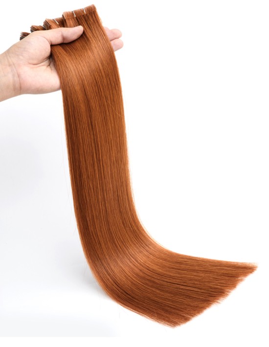 Tape IN Extension 70 cm XXL - Luxury Echthaar Ginger Rot