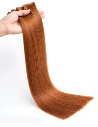 Tape IN Extension 70 cm XXL - Luxury Echthaar Ginger Rot