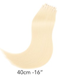 Extension Adhésives Blondes Platine 613 - Slim Tape Hair, 40cm