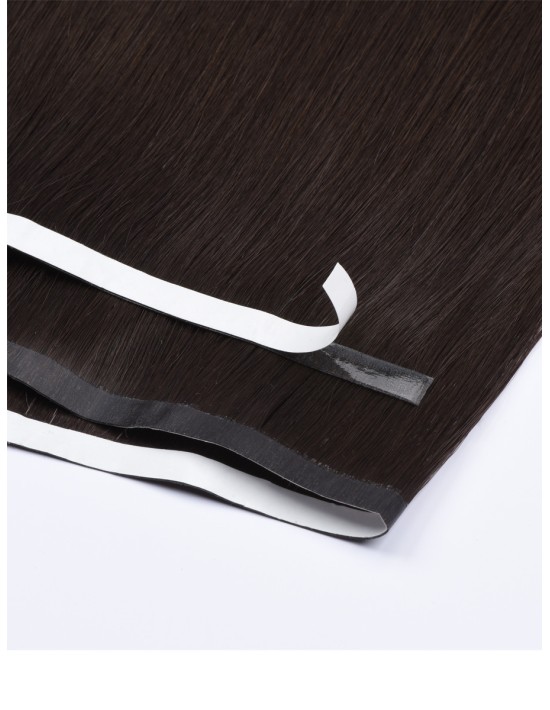 Lange Seamless Tape-in Extensions 60 cm - Matt-schwarz Echthaar 9A+