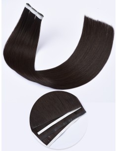 Longues Extensions Adhésives Noir Naturel 60 cm - Cheveux Naturels 9A+