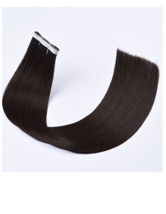 Lange Seamless Tape-in Extensions 60 cm - Matt-schwarz Echthaar 9A+