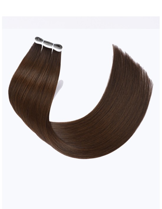 Longues Extensions Tape Hair Brun Foncé 60 cm - Qualité Naturelle 9A+