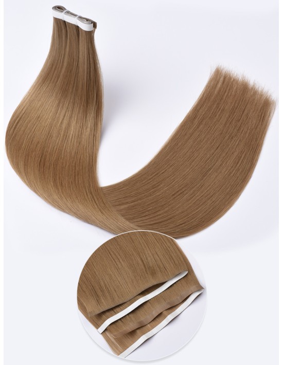 Unsichtbare Tape Extensions 60 cm - Ashbraun Echthaar 9A+