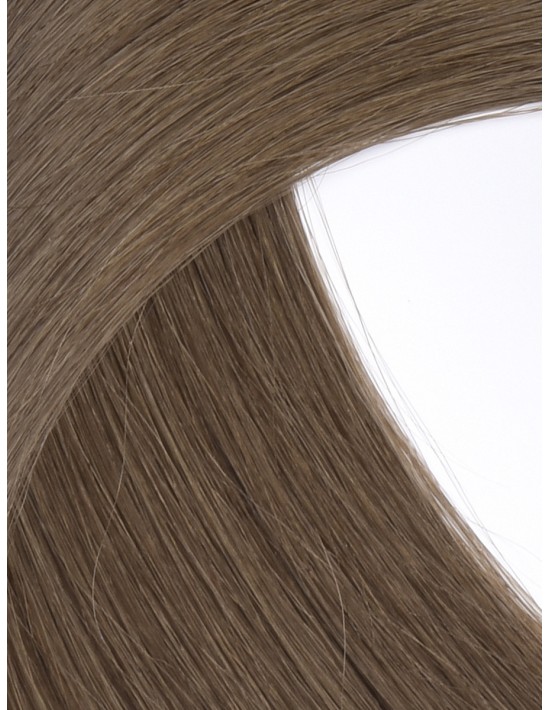 Longue Extension à Coller Monobande Brun Clair Cendré 60 cm - Qualité 9A+