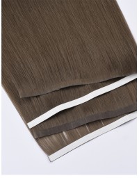 Longue Extension à Coller Monobande Brun Clair Cendré 60 cm - Qualité 9A+