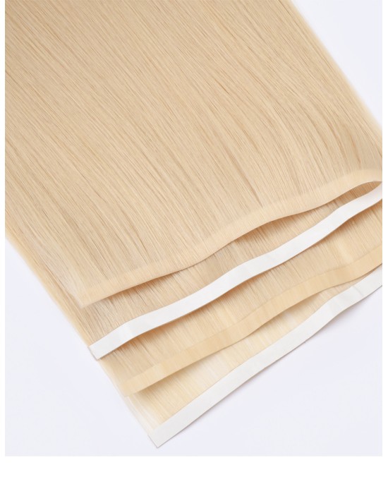 Haar Klebestreifen Lange Tape 60 cm - Ashy Beige Blond Echthaar 9A+