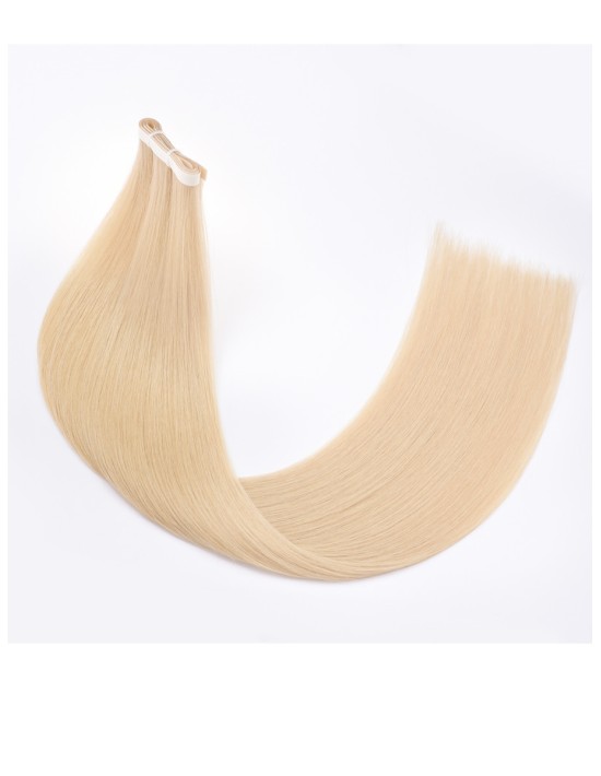 Haar Klebestreifen Lange Tape 60 cm - Ashy Beige Blond Echthaar 9A+