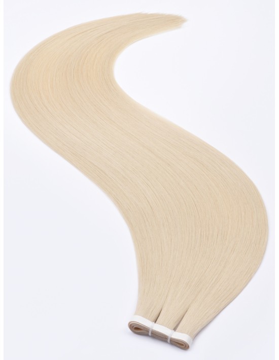 Klebe-Extensions Lange Tape 60 cm - Pure White Echthaar 9A+
