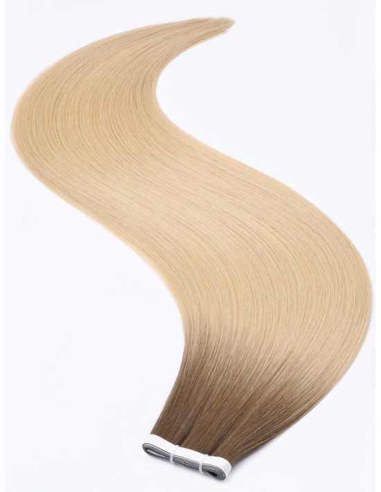Extension Adhésive Monobande Ombré Latte Cendré 60 cm - Naturel 9A+