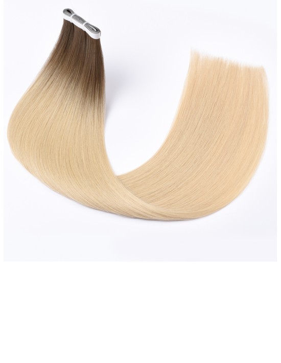 Extension Adhésive Monobande Ombré Latte Cendré 60 cm - Naturel 9A+
