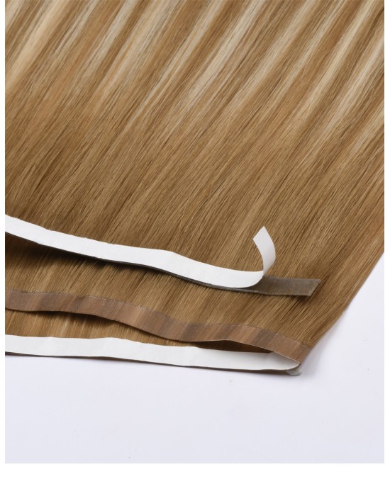 Extensions Tape Hair Monobande Balayage Brun Cendré Blond 60 cm - Cheveux Naturels 9A+