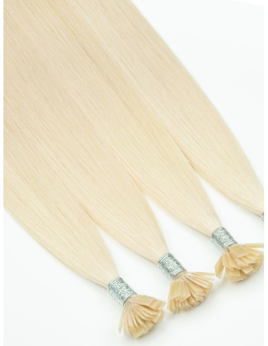 extensions à la kératine blond polaire